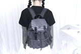 Dot Frill Backpack Kitchen Stripe Daily Bobusang Bag