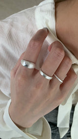 Matt simple silver ring 3SET