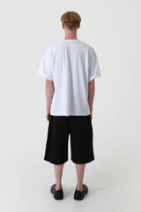 [THANKSMESSIA X ODAGIL] シルバーピンストライプTシャツ-WHITE