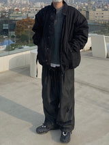 Space String ballon denim wide pants 2color