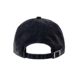 SIGNATURE FLOCKED DENIM FADED RANDOM STITCH EMBROIDERY PATCH WASHED BALLCAP