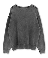 LOVE Print Garments Washed Roll-neck Knit_Charcoal