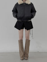 Reversible Fur Collar Quilted Dumble Jumper