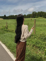 [BELLIDE MADE] Peanuts, buccul semi-cropped cardigan