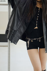 Heart keyring Silver Gold Chain Belt