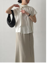 Ab Tie Short Sleeve Blouse