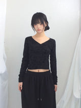 Floral cross-neck top