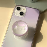 ラベンダーミュージックキャットフォーンケーススマホグリップセット
