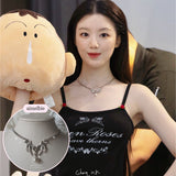 [IDLE Shuhua Necklace] Love Goth Bat Chain Semi Choker Necklace