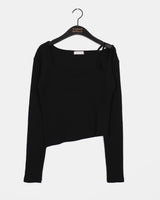 ヌエルスクエアネックスリットロングスリーブTシャツ