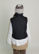 Teddy Ribbon Knot High Neck Cropped Padded Vest (6 ounces)