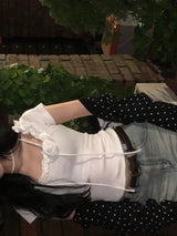 Rose Frill Strap Tee
