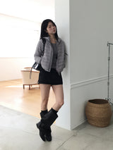 Suede mini skirt pt