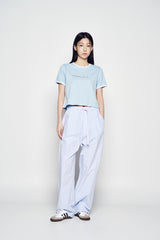 25SS SNAKE INITIAL RINGER CROP SHORT SLEEVE T-SHIRT SKY BLUE