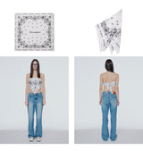 Paisley-print silk scarf top