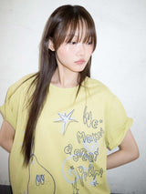 クレヨンフルーツTシャツ (ペアオリーブ)