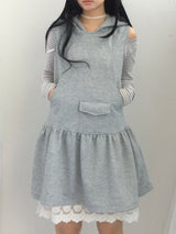 Pocket Flare Hooded Dress