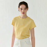 セミクロップＴシャツ　イエロー