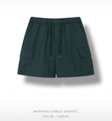 Liu Washing Cargo Banding Shorts