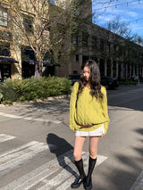 Cinnamon cable knit_olive