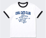 エッセンシャルスタンダード半袖リンガーTシャツ Cool Cats Club ホワイト