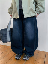 Kepan Lettering Wide Denim Pants