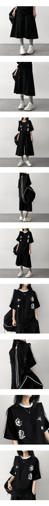 Kedin Side Pintuck Slit Banding Bermuda Shorts