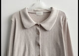 Ronnie Punching Collar Snap Punching Knit Cardigan