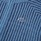 TWO TONE KNIT ZIP-UP