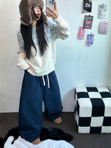 テディフリース🤎🐻 S-L🧸3サイズ ロングワイドヒーターパンツ 🤎💙💚3COLOR