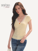 バナナ レース Vネック 半袖Tシャツ