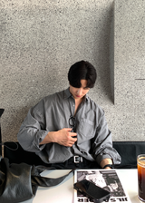 Glass Pigment Basic Cotton Shirt 