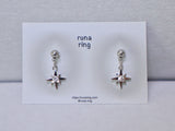 cubic square star earring