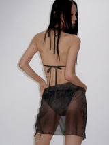 Brown city wrap skirt