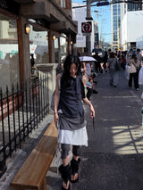 リブ ラップ スカートパンツ