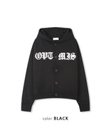 Dark Button Hooded Cardigan