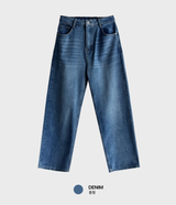  Lebey Daily Back Banding Wide Denim Pants