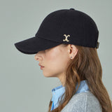 VA Curved Stud Link Wool-Blend Ball Cap / Black