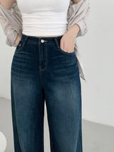 Summer Deep Blue Long Denim Pants