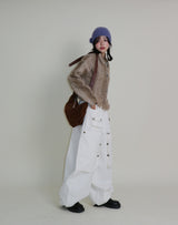 Kuro banding snap pocket wide fit washed pants