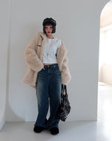 Abel dark blue long wide jeans