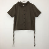 アンバーフリルフーディドシャツ  (2color)