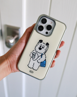 blue bag epoxy silver bumper smartphone case(Cream Color)