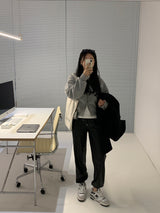 [MADE] Stern hip crop two-way hood zip-up -basic
