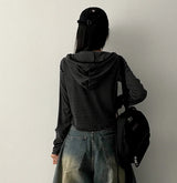 Sty Stripe Two Way Slim Hooded Zip-Up