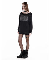STAR CROSS LONGSLEEVE TOP BLACK