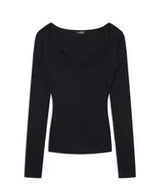 レースロングスリーブティー (BLACK)