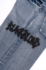 BBD Graffiti Metal Logo Denim Pants (Smoke Blue)