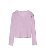 85-VIVAJ014 Light Crop Knitwear Cardigan 6color