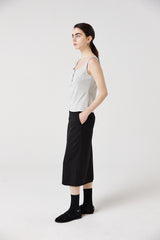 wool line midi skirt_black